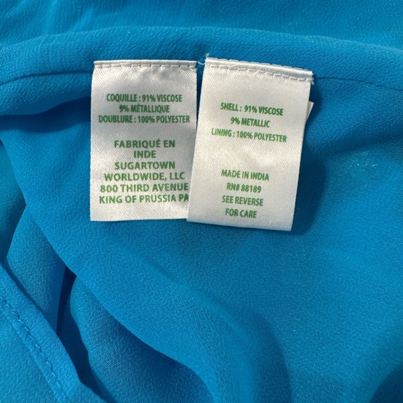 LILLY PULITZER Rori Halter Top Cumulus Blue Metallic Dressy Preppy NWT XL *FLAW - Picture 9 of 12
